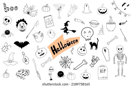 halloween doodle VECTOR set  HALLOWEEN ICONS