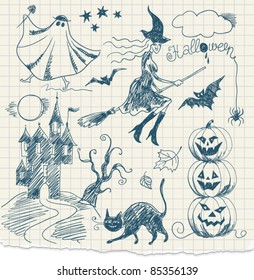 Halloween doodles, hand drawn
