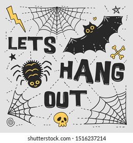 halloween doodles tee shirt wallpaper poster linens print graphic design