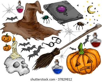 Doodles de Halloween - Vector