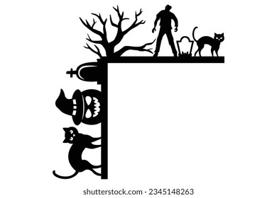 halloween door corner sign SVG