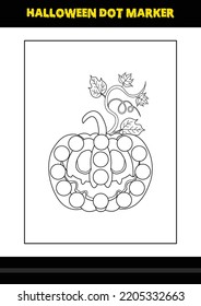 Halloween dot coloring page for kids. Line art coloring page design for kids.