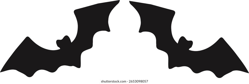 Halloween, Double Bat Silhueta Halloween Clipart