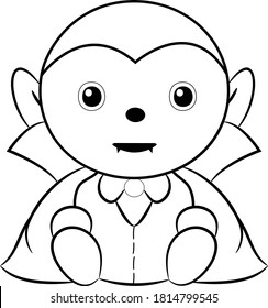 Halloween Dracula character cartoon sketch