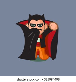 halloween dracula charactor color vector on violet background