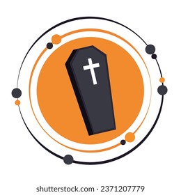 Halloween dracula coffin vector illustration graphic icon