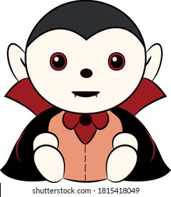 Halloween Dracula colored cartoon character