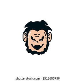 halloween dracula face flat character vector illustration design