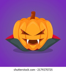 halloween dracula pumpkin illustration, halloween character vector