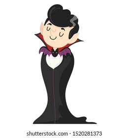 Halloween Dracula, halloween vampire. Elements for you Halloween. Vector illustration in cartoon style.  Isolated on white background.