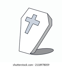 halloween drawing casket coffin cartoon element horror character