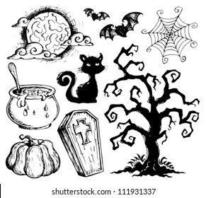 Halloween drawings collection 2 - vector illustration.