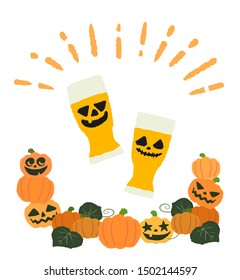 Halloween drink with face painted