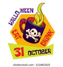 Halloween drink logo. Cartoon of halloween drink vector logo for web design isolated on white background