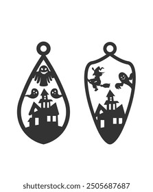 Halloween earring ornament laser cut design