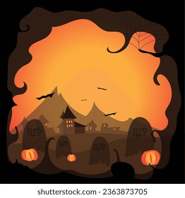 Halloween Edge Design Background Art. Halloween Cards and İnvitations Background. Halloween Poster.