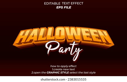 efecto de texto editable de halloween estilo de fuente 3d. plantilla de vector