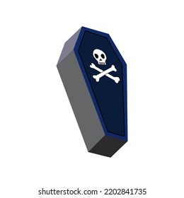halloween element coffin spooky isolated icon vector illustration design 