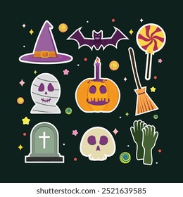 Halloween element collection for Halloween day celebration.