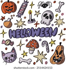 Halloween element collection. Flat design Halloween elements