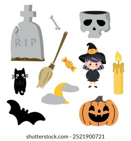  halloween element collection Flat design