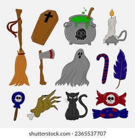 Halloween Element collection for sticker, decoration, or background. A simple vector design.