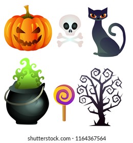 halloween element icon set collection