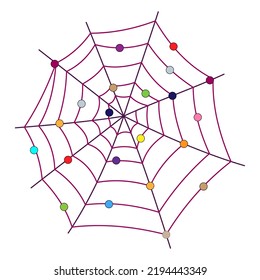 halloween element multicolored cobweb to decorate banners, posters, party invitations