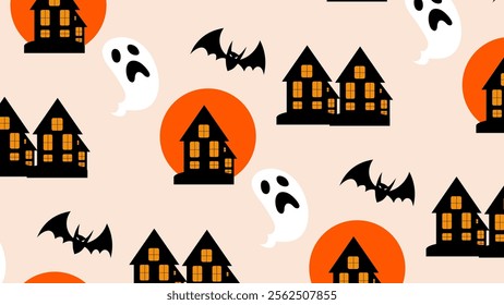 Halloween element pattern background. Halloween element illustration pattern. Halloween element background. Perfect for fabrics, print, textile, wallpaper, and decor. SSTKbackgrounds 