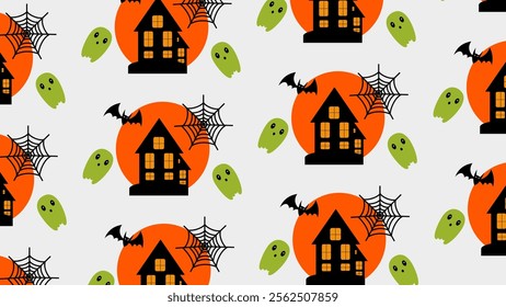 Halloween element pattern background. Halloween element illustration pattern. Halloween element background. Perfect for fabrics, print, textile, wallpaper, and decor. SSTKbackgrounds 