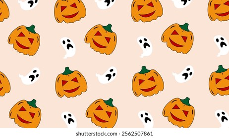 Halloween element pattern background. Halloween element illustration pattern. Halloween element background. Perfect for fabrics, print, textile, wallpaper, and decor. SSTKbackgrounds 