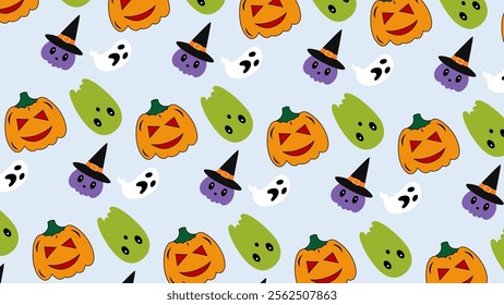 Halloween element pattern background. Halloween element illustration pattern. Halloween element background. Perfect for fabrics, print, textile, wallpaper, and decor. SSTKbackgrounds 