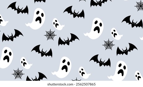 Halloween element pattern background. Halloween element illustration pattern. Halloween element background. Perfect for fabrics, print, textile, wallpaper, and decor. SSTKbackgrounds 