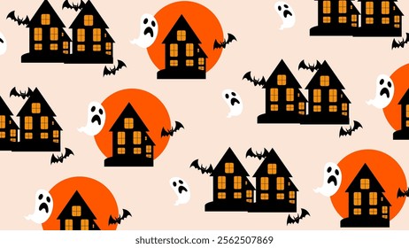 Halloween element pattern background. Halloween element illustration pattern. Halloween element background. Perfect for fabrics, print, textile, wallpaper, and decor. SSTKbackgrounds 