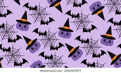 Halloween element pattern background. Halloween element illustration pattern. Halloween element background. Perfect for fabrics, print, textile, wallpaper, and decor. SSTKbackgrounds 