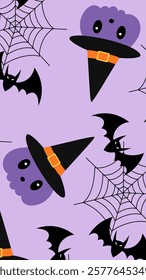 Halloween element pattern background. Halloween illustration pattern. Halloween background. Perfect for fabric, textile, wallpaper, decor, illustration, print, packaging. SSTKbackgrounds
