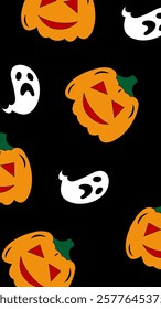 Halloween element pattern background. Halloween illustration pattern. Halloween background. Perfect for fabric, textile, wallpaper, decor, illustration, print, packaging. SSTKbackgrounds
