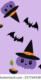 Halloween element pattern background. Halloween illustration pattern. Halloween background. Perfect for fabric, textile, wallpaper, decor, illustration, print, packaging. SSTKbackgrounds
