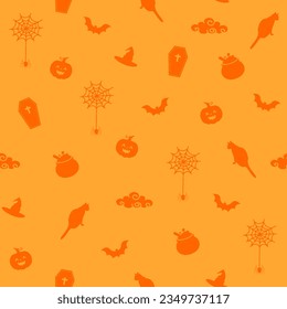 Halloween element seamless pattern. Happy Halloween day. Vector illustration.