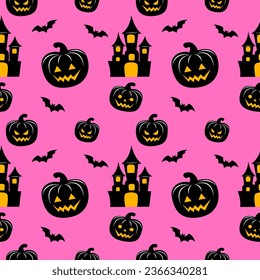 Halloween element seamless pattern for wallpaper backgrounds decorations 