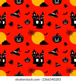 Halloween element seamless pattern for wallpaper backgrounds decorations 