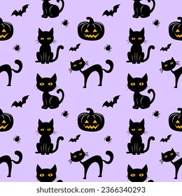 Halloween element seamless pattern for wallpaper backgrounds decorations 