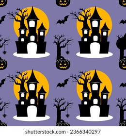 Halloween element seamless pattern for wallpaper backgrounds decorations 
