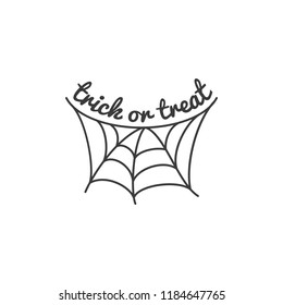 Halloween element, spider web hanging, vector illustration, flat