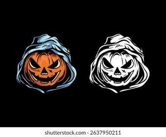 Halloween element vector design, Pumpkin, Halloween typography, Boo, isolated on black background