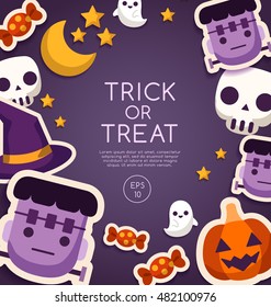 Halloween Elements : Card Template : Vector Illustration