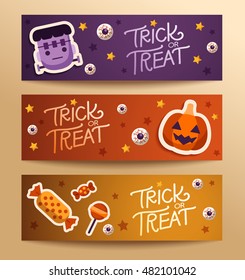 Halloween Elements : Card Template :  Vector Illustration