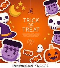Halloween Elements : Card Template : Vector Illustration