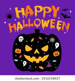 Halloween elements collection flat design