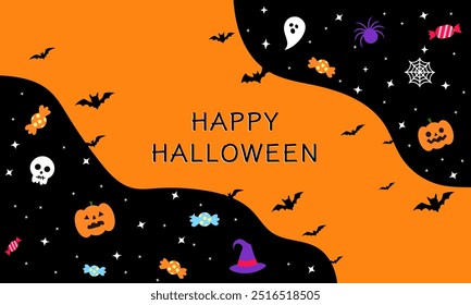 Halloween elements collection flat design cute banner